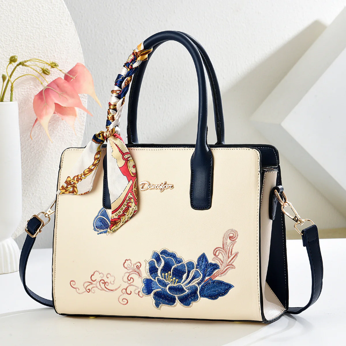 Azure Bloom Shoulder Bag - Image 5