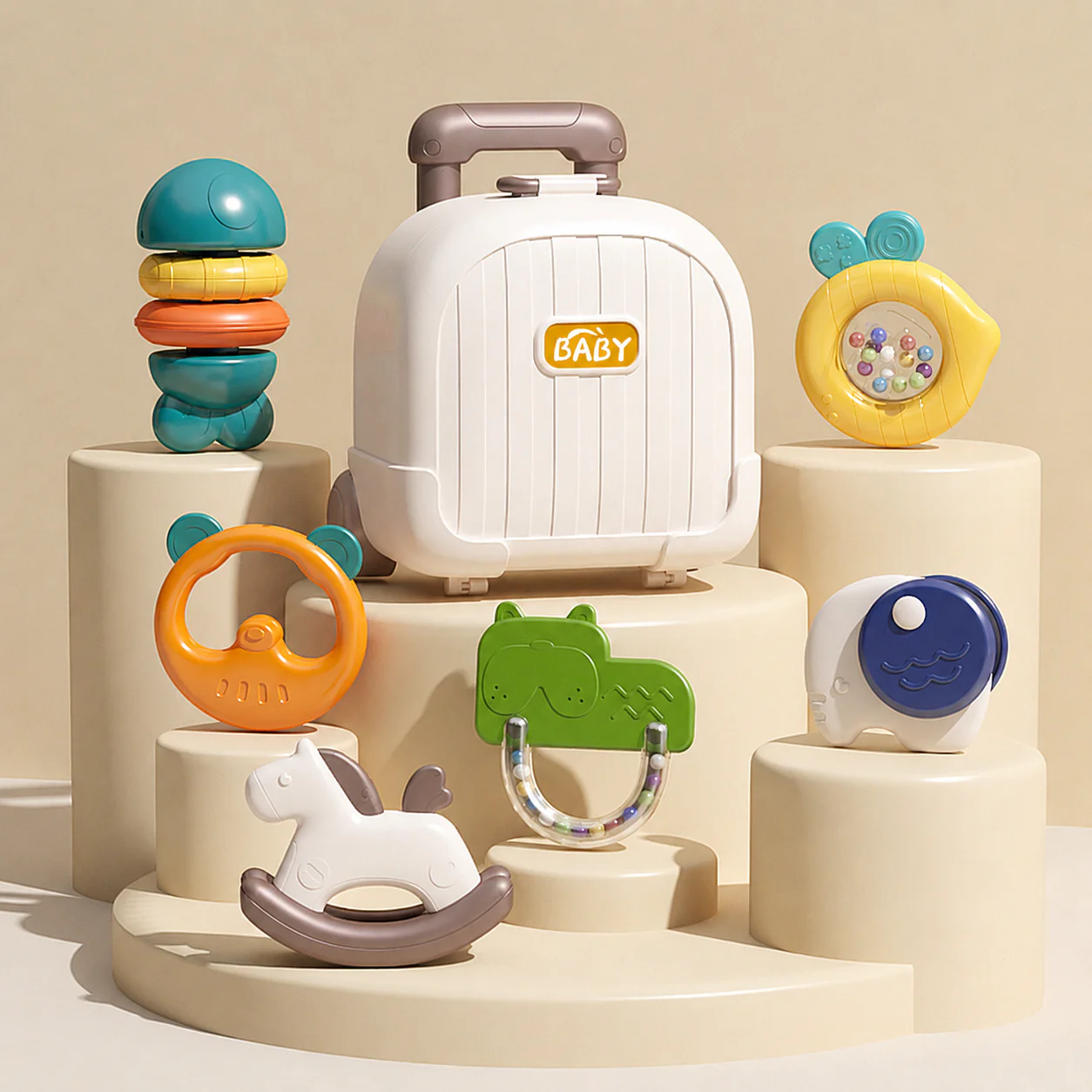 Baby Teether & Rattle Toy Set - Image 3
