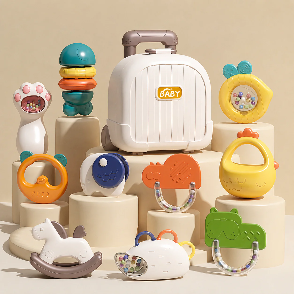 Baby Teether & Rattle Toy Set - Image 5