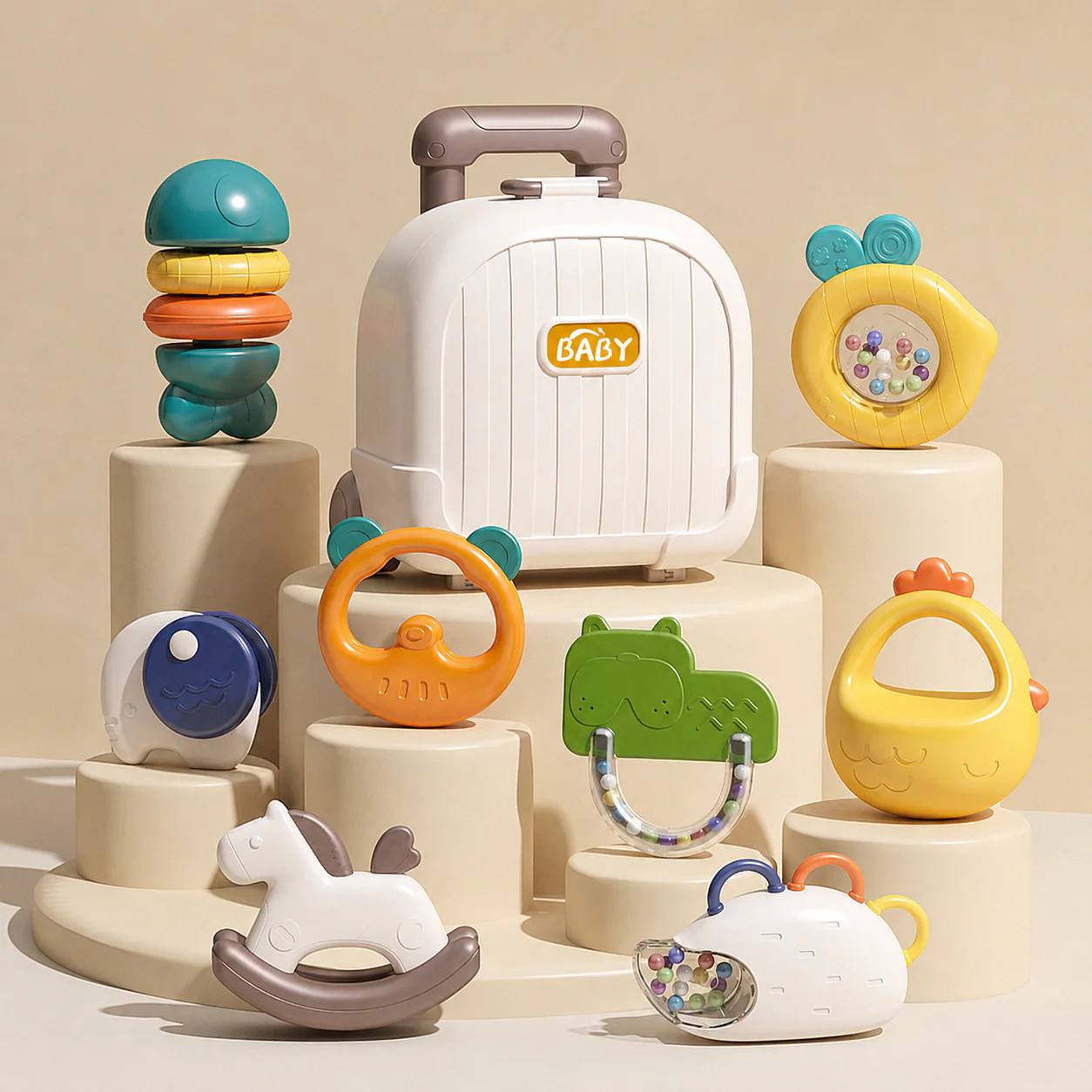 Baby Teether & Rattle Toy Set - Image 6