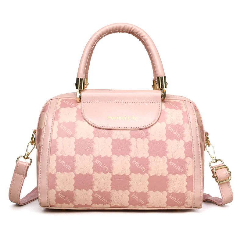 Blush Checkmate Handbag - Image 8