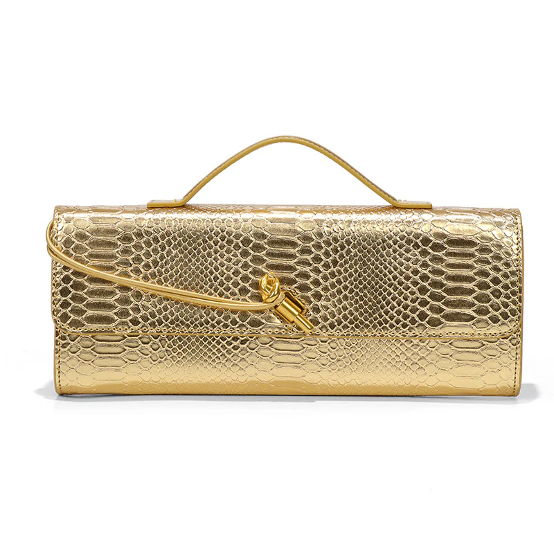 Bordeaux Croc Texture Structured Handbag - Image 7