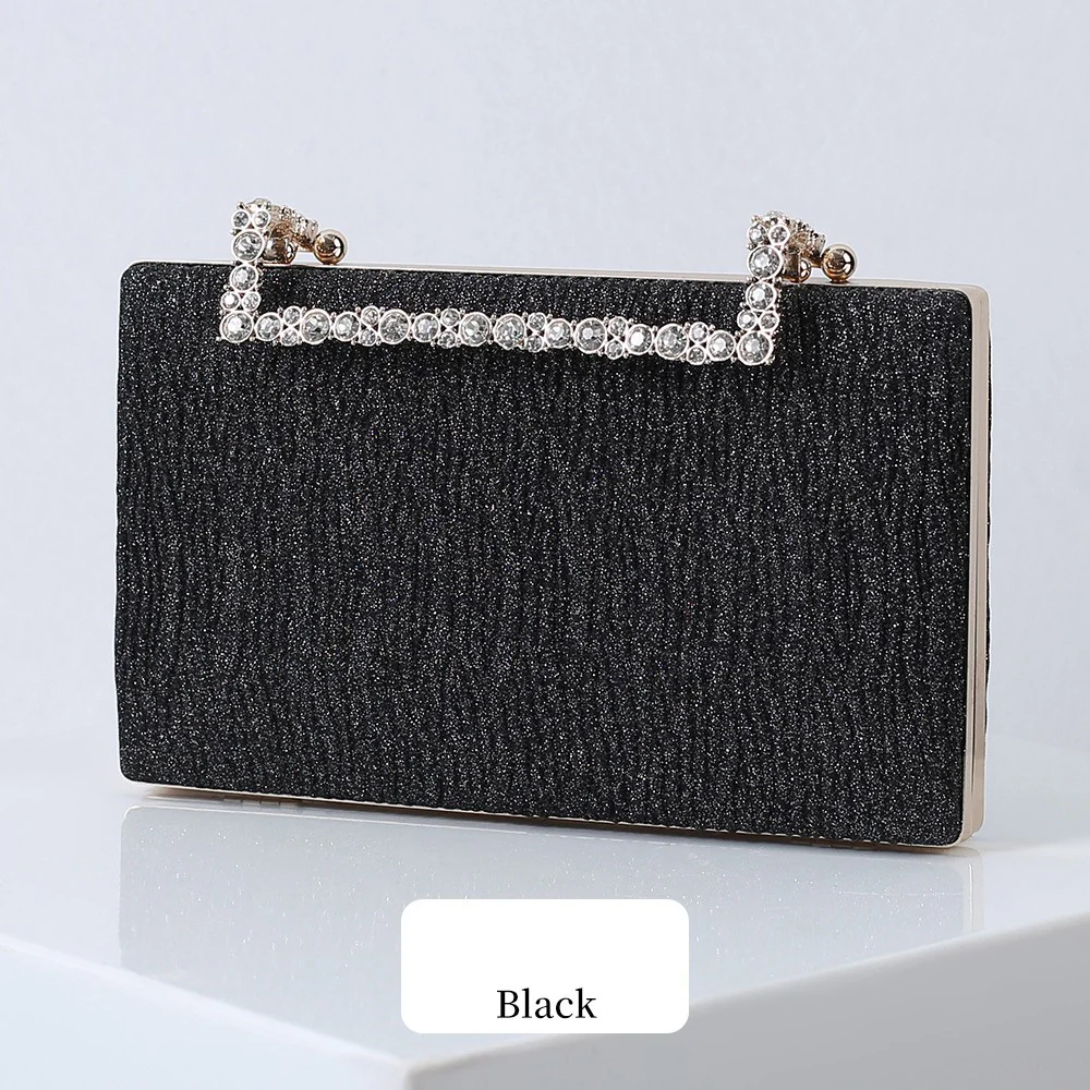 Pleated Diamond Oxford Cloth Evening Clutch - Image 7