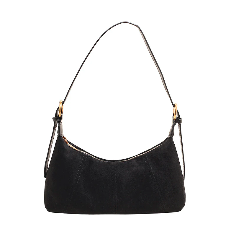 Chic Suede Dumpling Shoulder Bag - Image 5