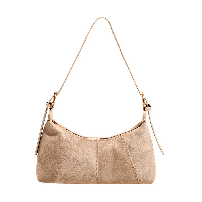 Chic Suede Dumpling Shoulder Bag - Image 6