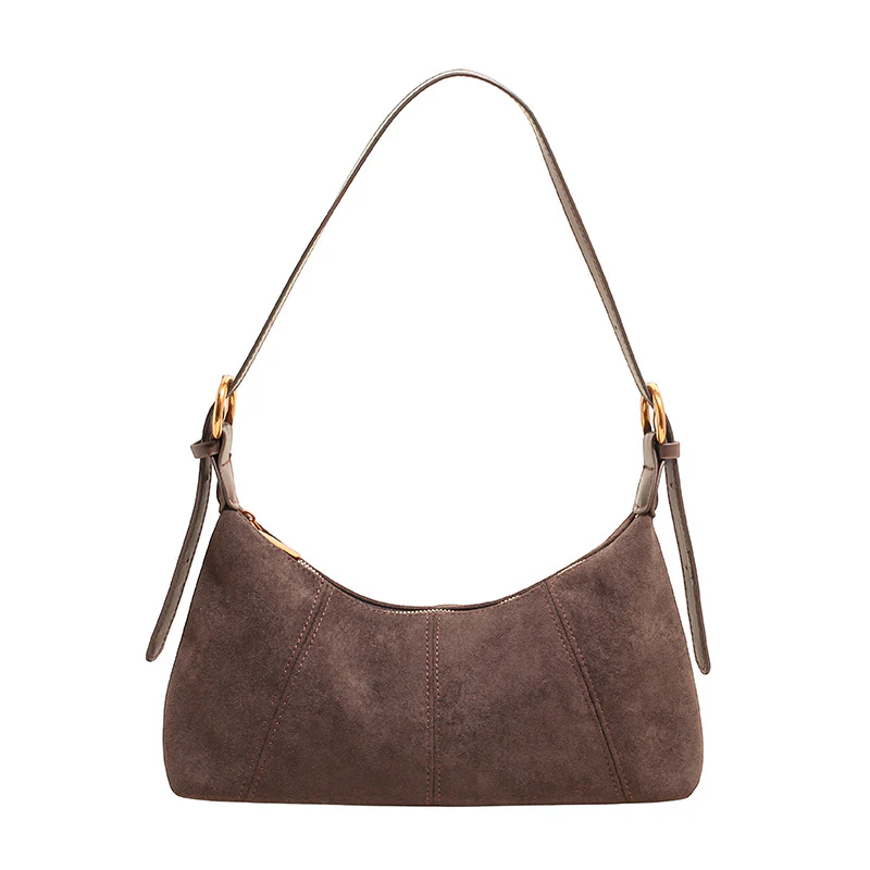 Chic Suede Dumpling Shoulder Bag - Image 7