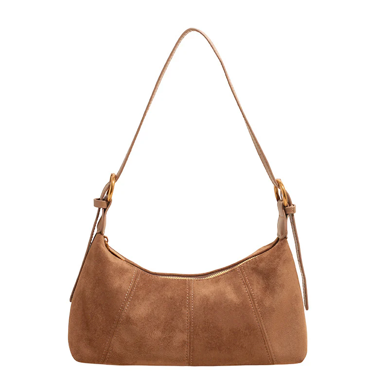 Chic Suede Dumpling Shoulder Bag - Image 8