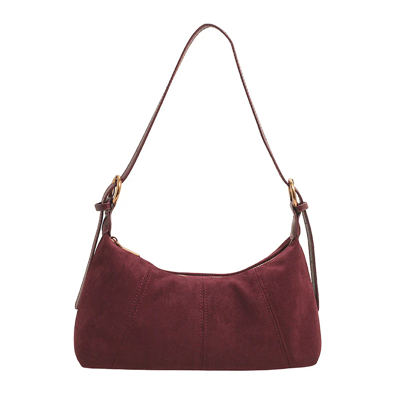 Chic Suede Dumpling Shoulder Bag - Image 9