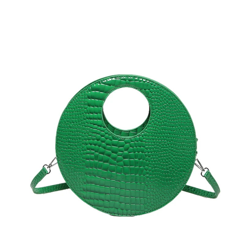 Circular Croc Embossed Handbag - Image 8