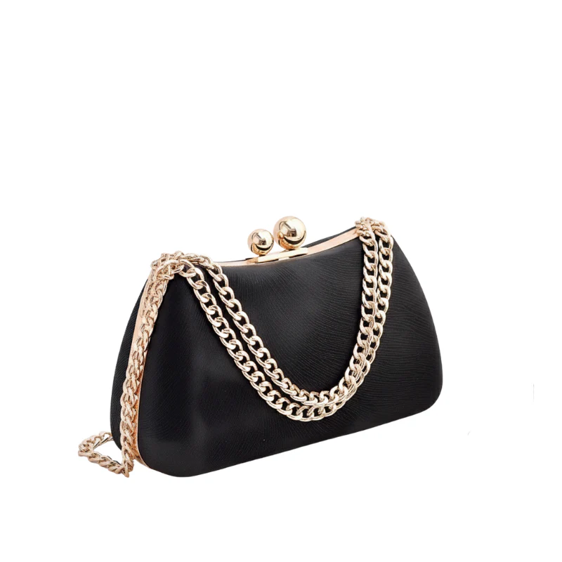 Classic Chic Metal Frame Chain Clutch - Image 2
