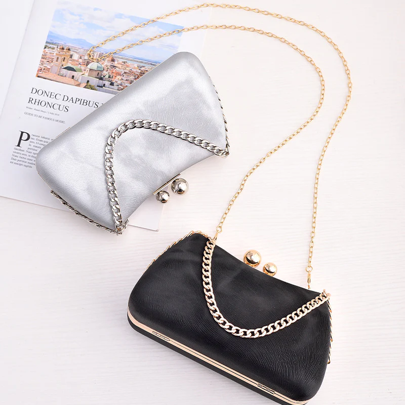 Classic Chic Metal Frame Chain Clutch - Image 4