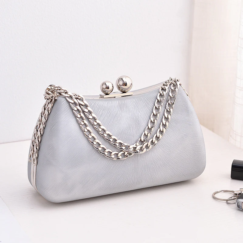 Classic Chic Metal Frame Chain Clutch - Image 5