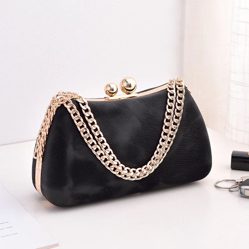 Classic Chic Metal Frame Chain Clutch - Image 7
