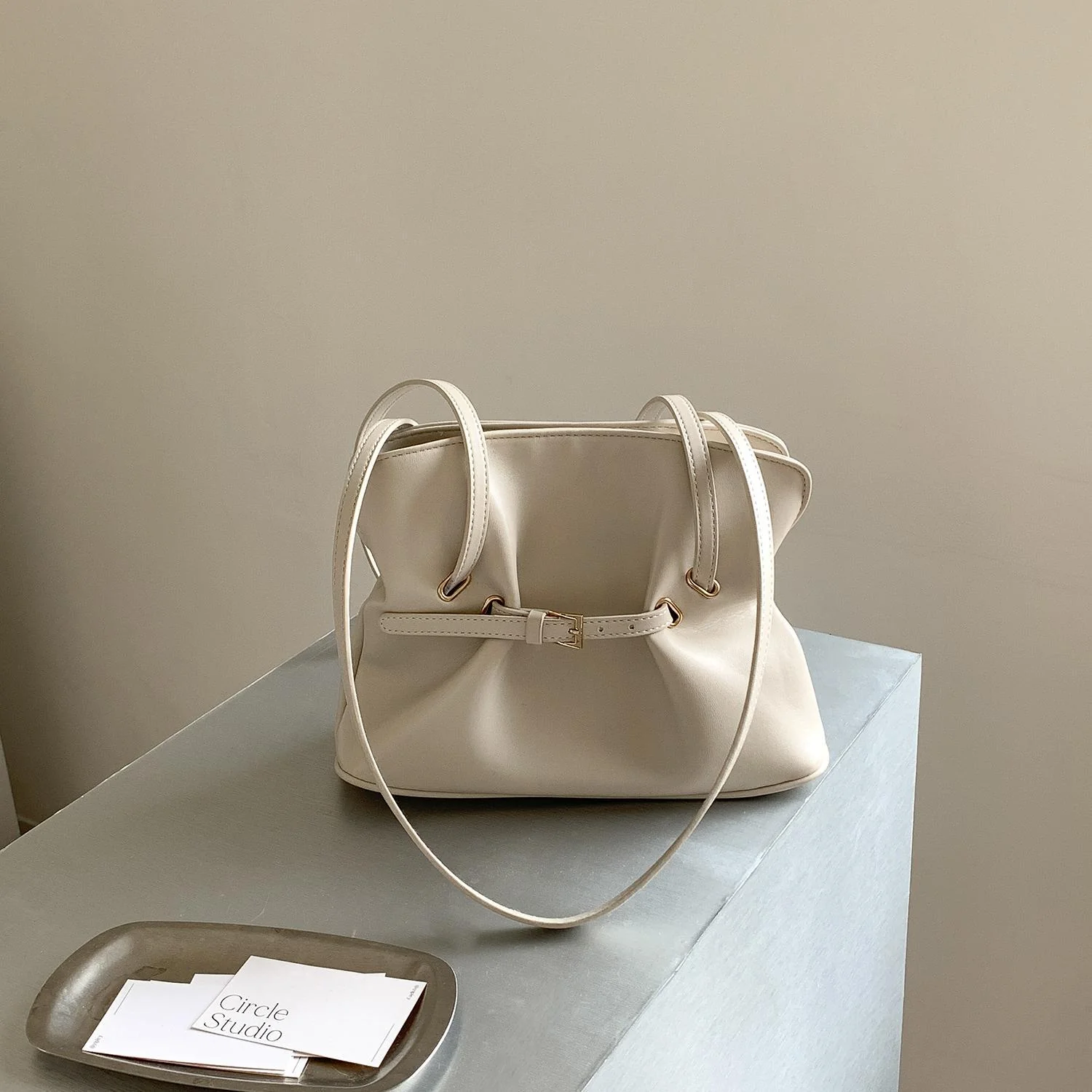 Cloud Luxe Pleated Shoulder Bag - Image 7