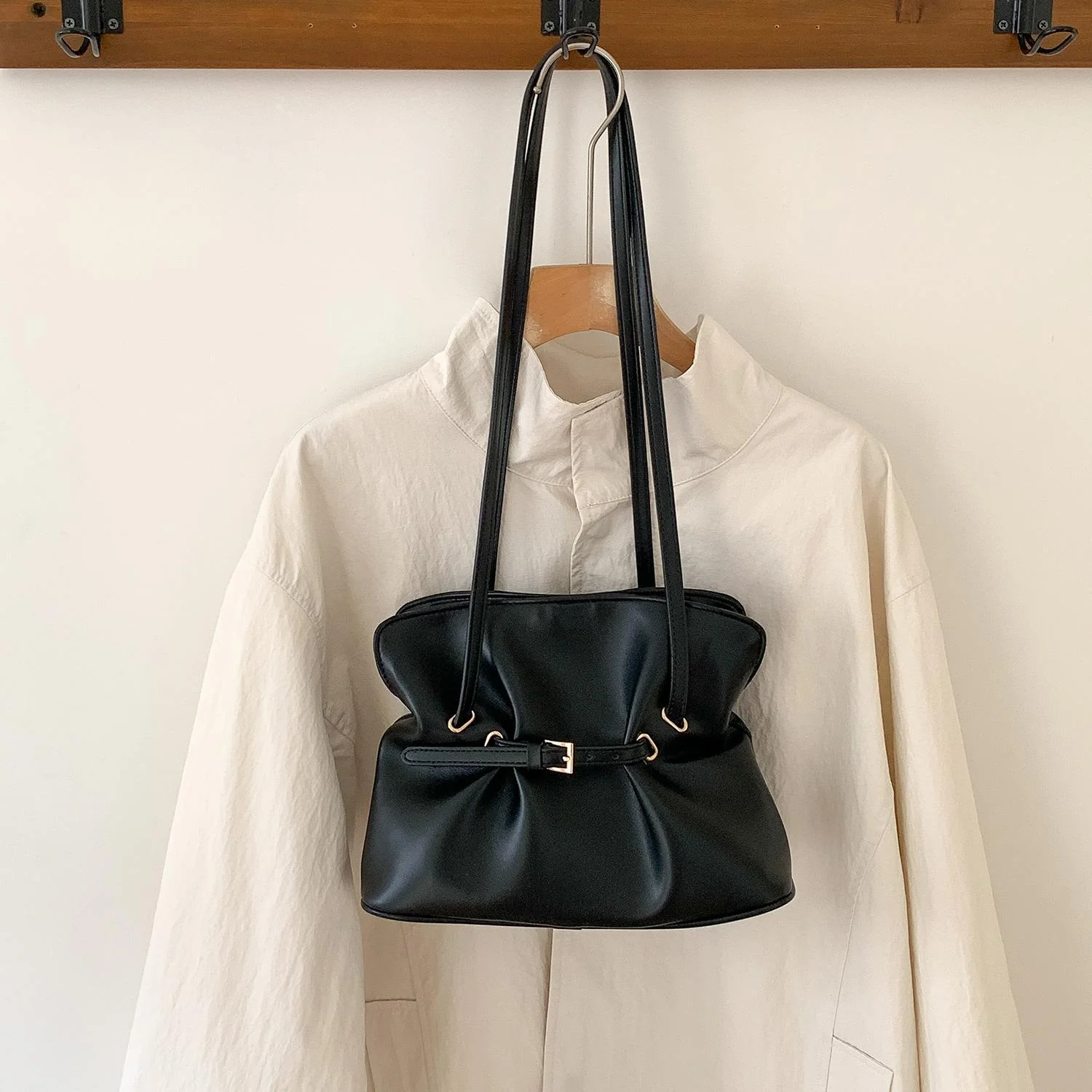 Cloud Luxe Pleated Shoulder Bag - Image 8