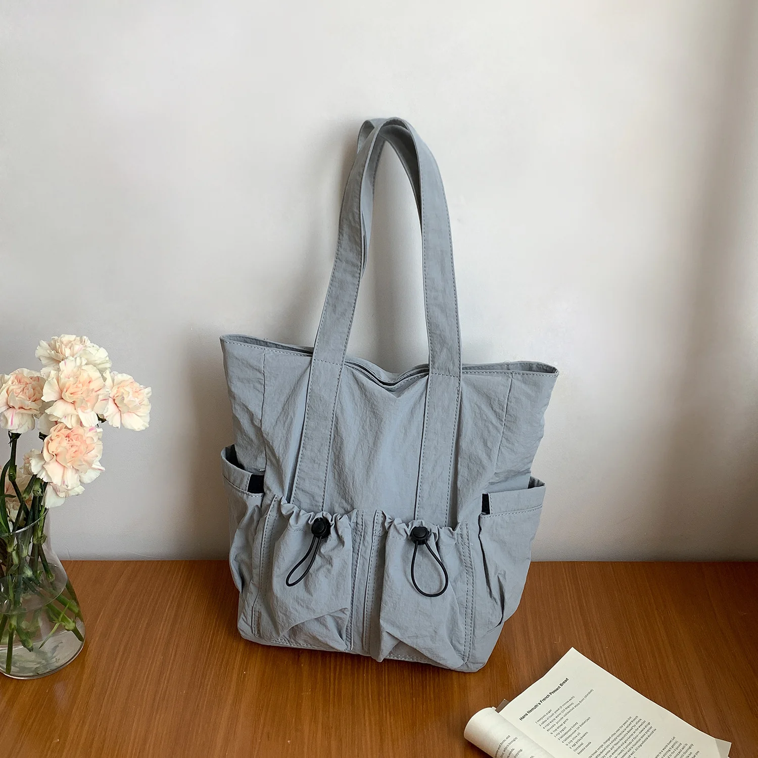 Color Block Multi Pocket Tote Bag - Image 6