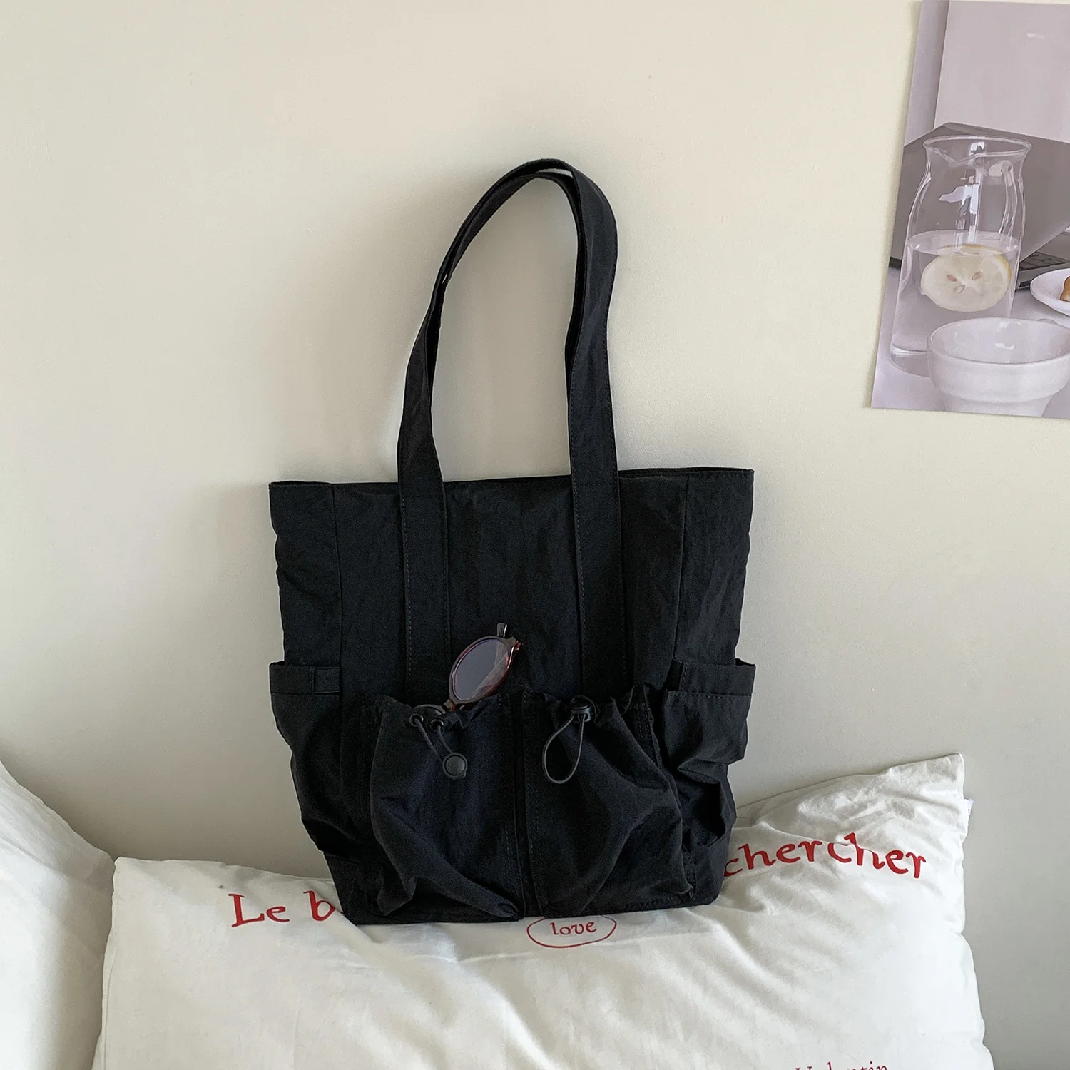 Color Block Multi Pocket Tote Bag - Image 7