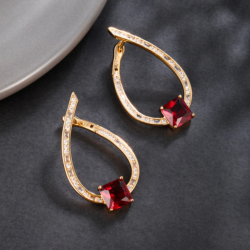 Colorful Teardrop Gemstone Earrings - Image 6