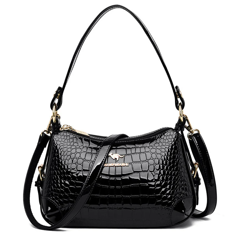 Fashionable Patent Leather Shoulder Bag for Women - Image 5
