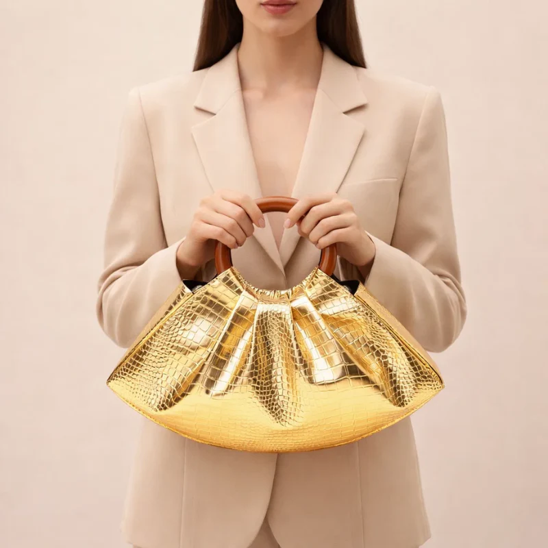 Elegant Pleated Luxe Handbag - Image 4