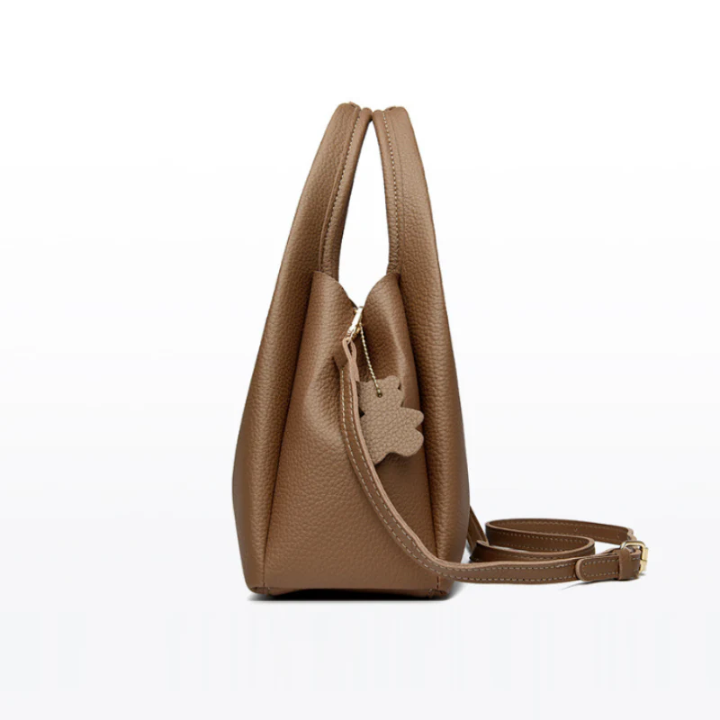 Elise Lychee Grain Cowhide Structured Handbag - Image 2