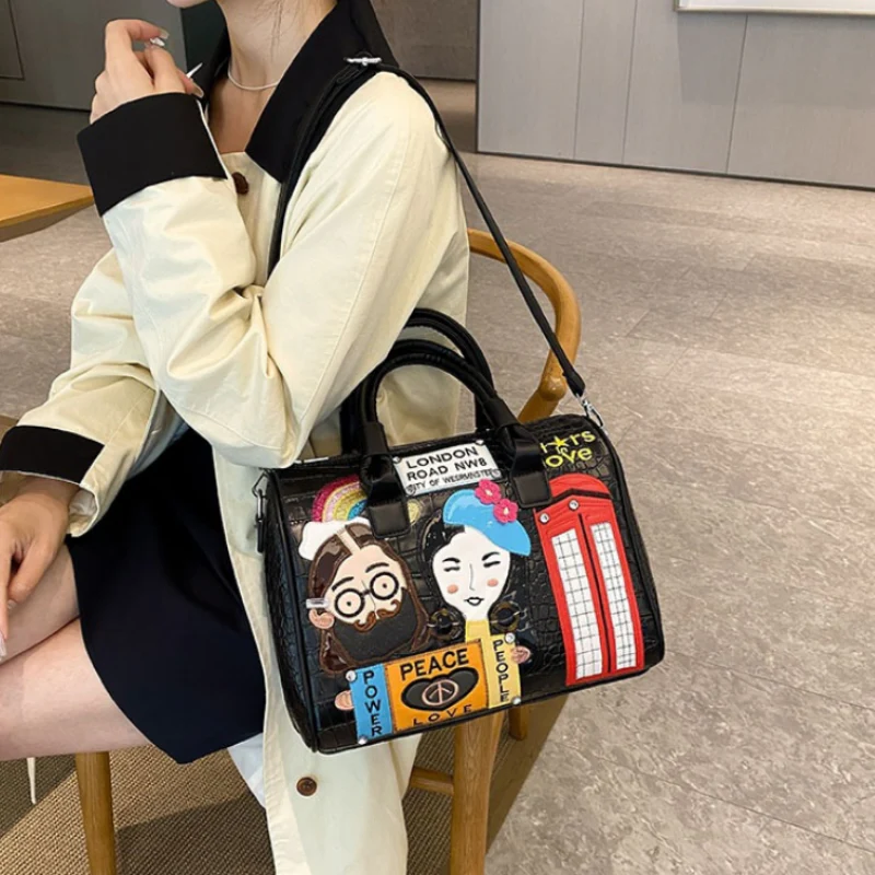 Embroidered Character Handbag - Image 4