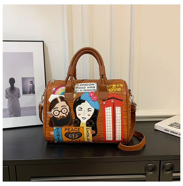 Embroidered Character Handbag - Image 5