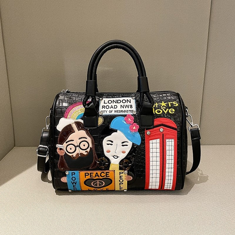 Embroidered Character Handbag - Image 8