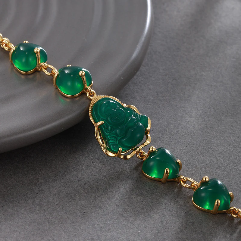 Emerald Heart Gold Plated Bracelet - Image 3
