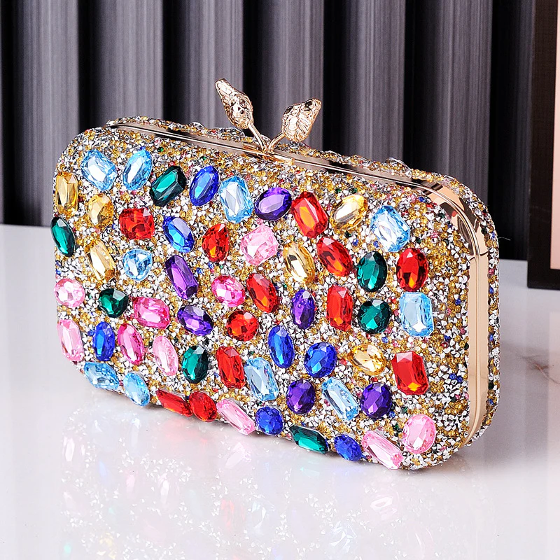 Colored Resin Diamond Evening Clutch - Image 5