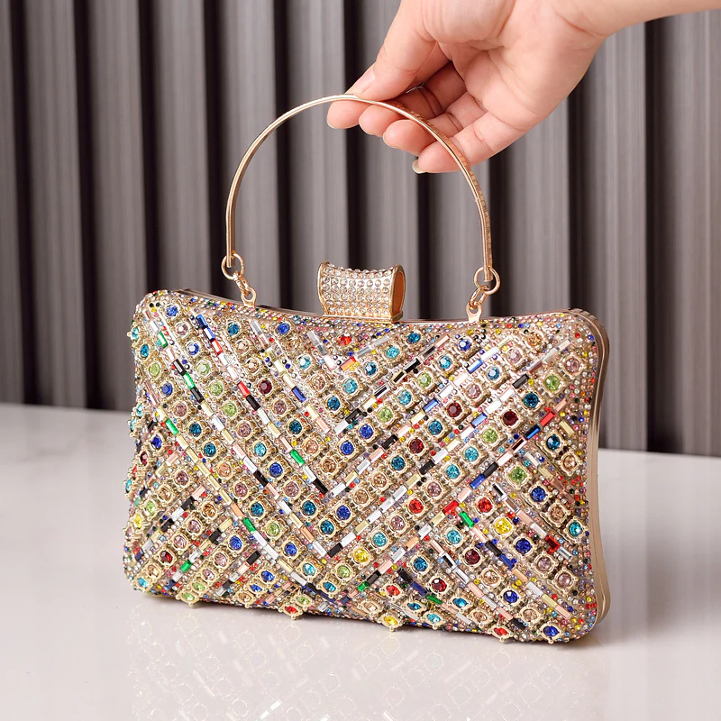 Colorful Diamond-Studded Resin Evening Clutch - Image 7