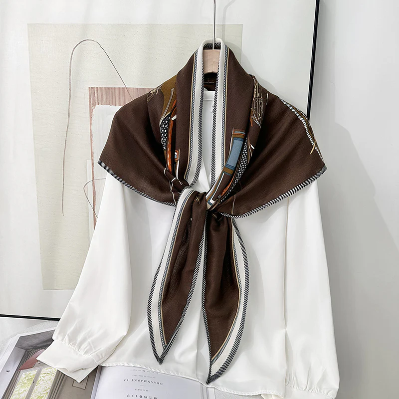 Herringbone Pattern Triangle Scarf - Image 6