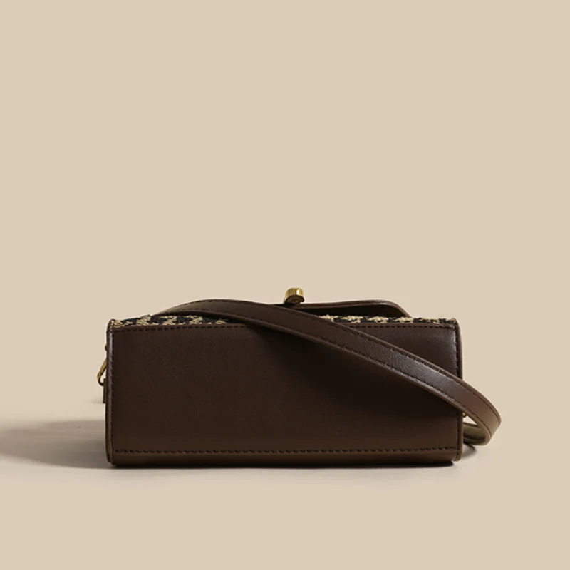 Houndstooth Patchwork Crossbody Bag - Image 3