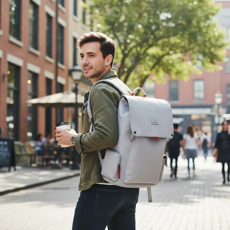 Large Capacity Modern Flap Backpack - Image 4