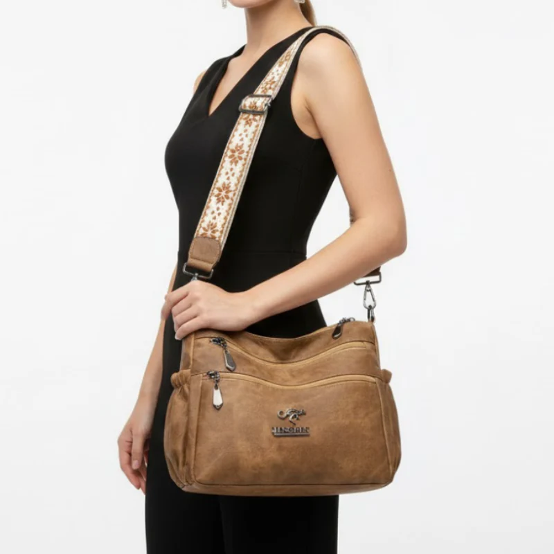 Large Capacity Soft Leather Texture Shoulder Bag - Image 4