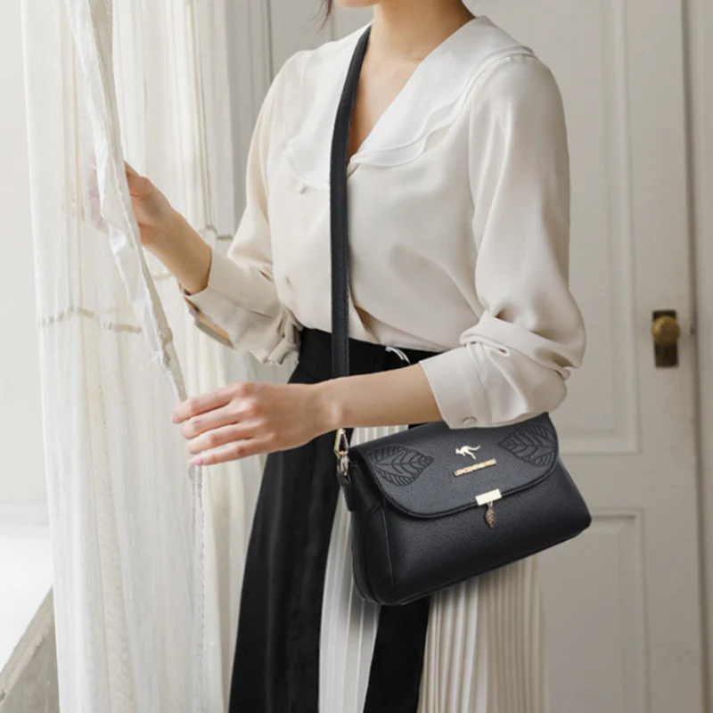 Leaf Charm Soft Leather Crossbody Bag - Image 4