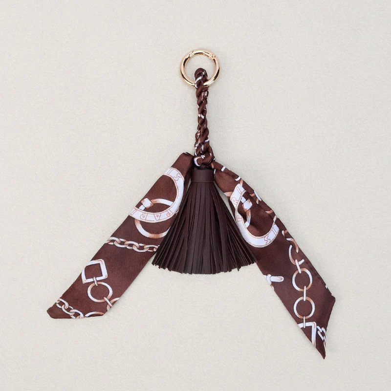 Leather Bow Tassel Bag Charm - Image 5