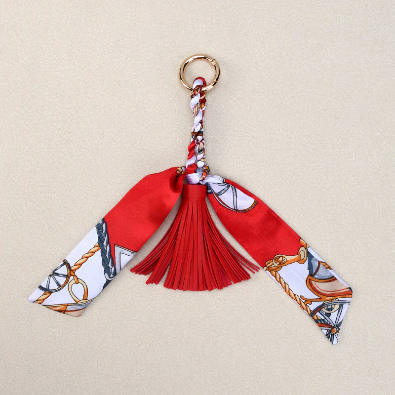 Leather Bow Tassel Bag Charm - Image 6
