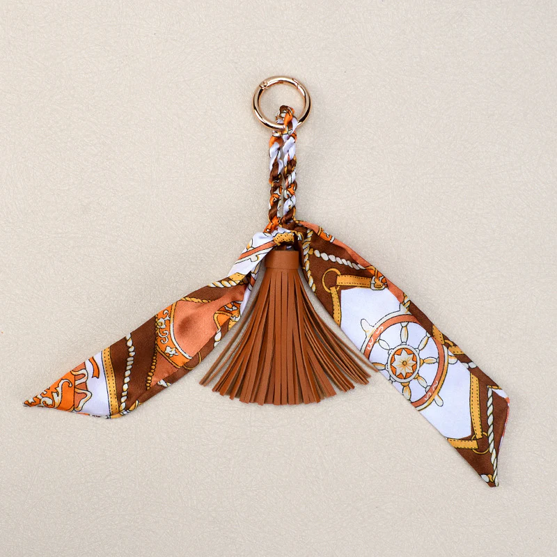 Leather Bow Tassel Bag Charm - Image 8
