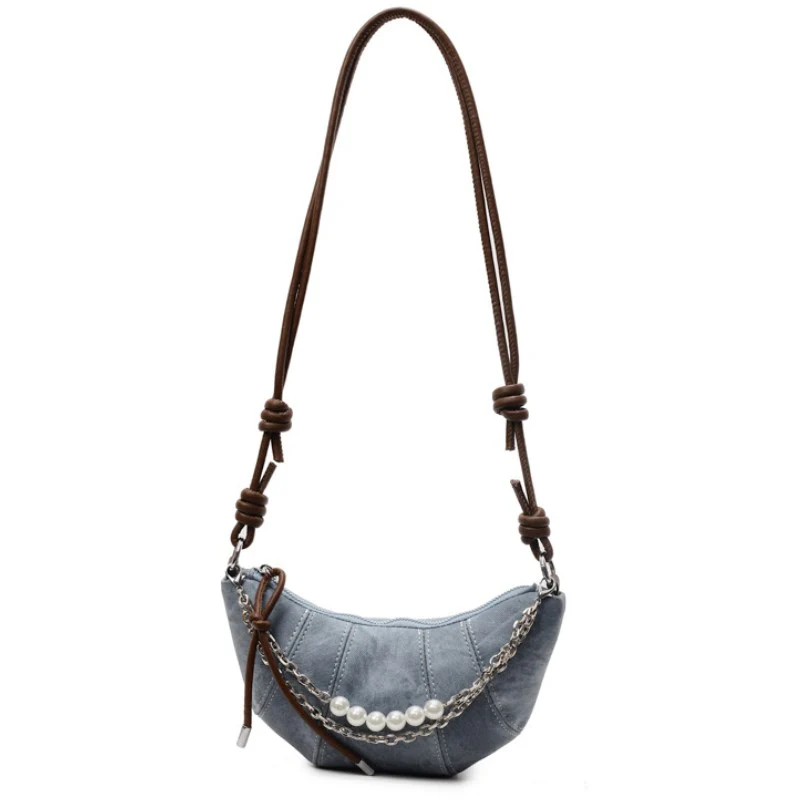 Luna Patchwork Crescent Shoulder Bag - Image 5