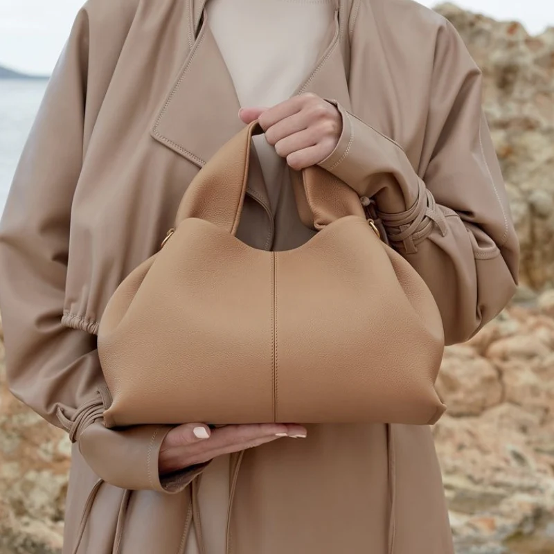French Style PU Leather Dumpling Messenger Bag - Image 4