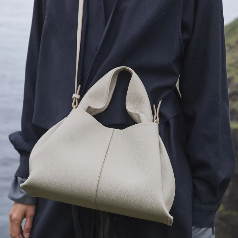 French Style PU Leather Dumpling Messenger Bag - Image 5