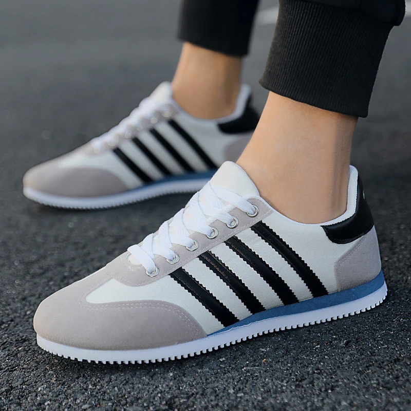 Men’s Dynamic Striped Low-Top Urban Lifestyle Sneakers - Image 4