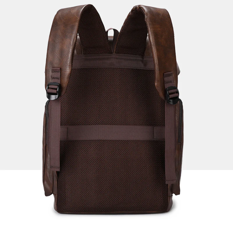Men’s Retro Leather Large Capacity Backpack - Image 3