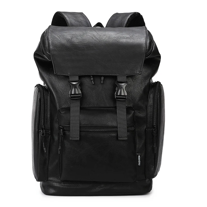 Men’s Retro Leather Large Capacity Backpack - Image 5
