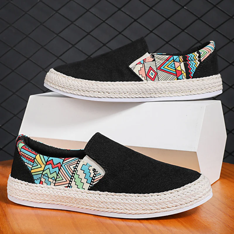 Men's Casual Geometric Print Slip-On Walking Loafers - Image 3