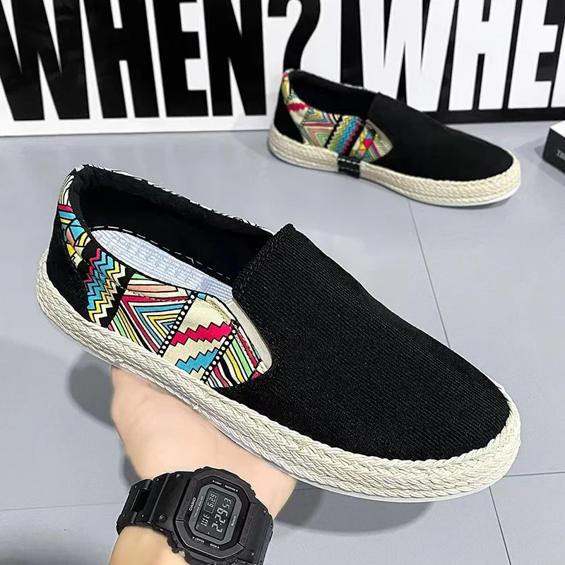 Men's Casual Geometric Print Slip-On Walking Loafers - Image 5