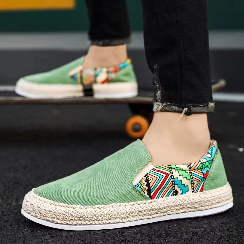 Men's Casual Geometric Print Slip-On Walking Loafers - Image 6