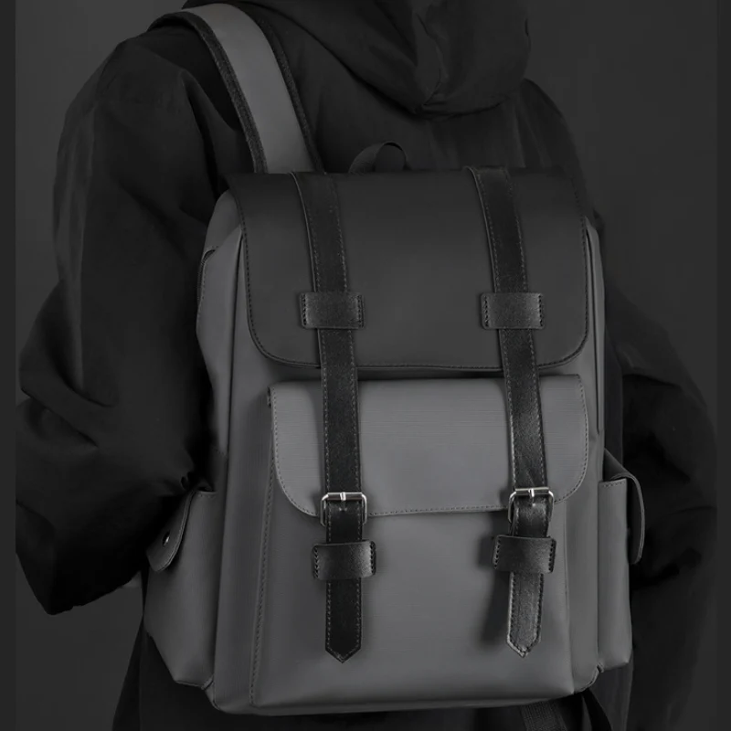 Men's Dual Strap Buckle Flap Everyday Backpack - Image 4