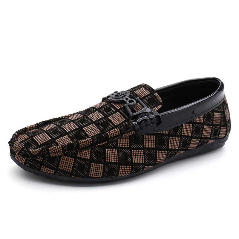 Men's Geometric Pattern Slip On Loafers - Image 2